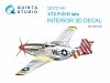 Quinta Studio QD72140 P-51D late 3D-Printed coloured Interior on decal paper (Airfix) 1/72
